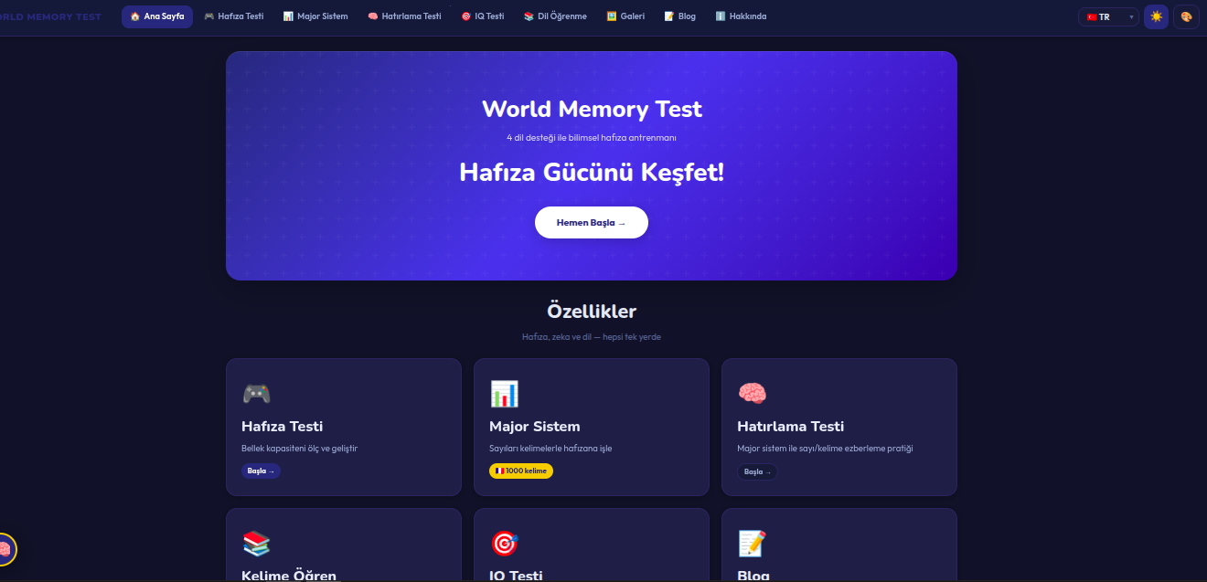 World Memory Test - Eğitim,Hafıza,Zeka.-